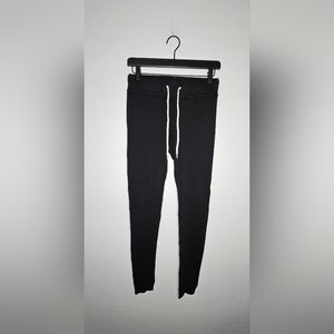 Monrow Black Ribbed Drawstring Joggers